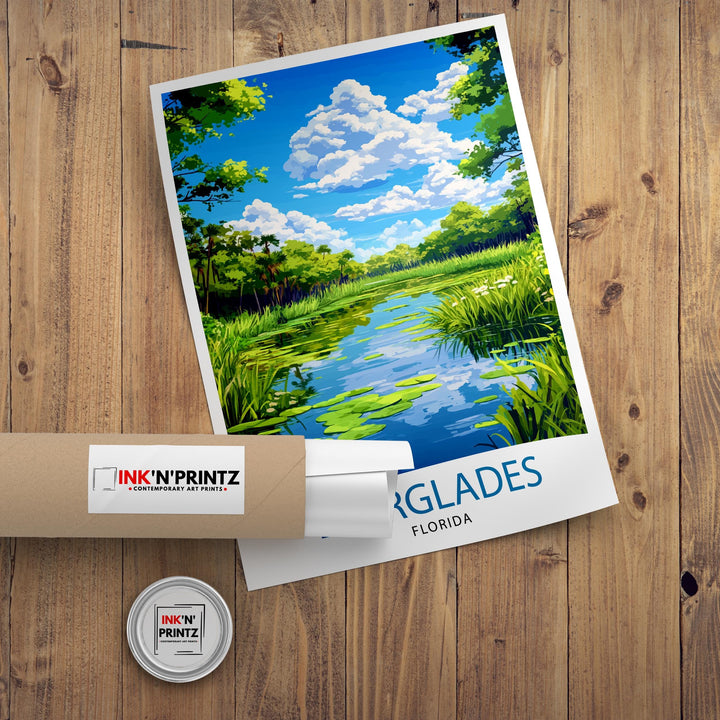 Everglades Florida Travel Poster Everglades National Park Art Scenic Florida Poster Everglades Wildlife Decor Tropical Nature Art