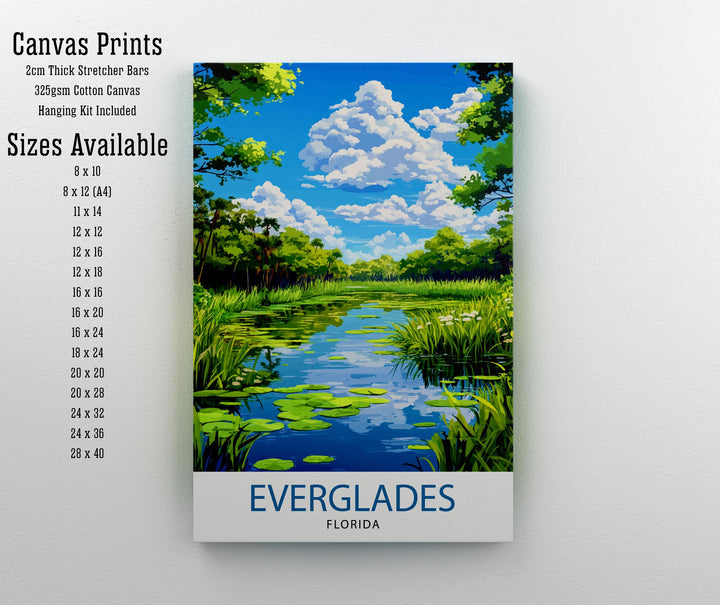 Everglades Florida Travel Poster Everglades National Park Art Scenic Florida Poster Everglades Wildlife Decor Tropical Nature Art