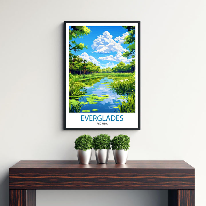 Everglades Florida Travel Poster Everglades National Park Art Scenic Florida Poster Everglades Wildlife Decor Tropical Nature Art