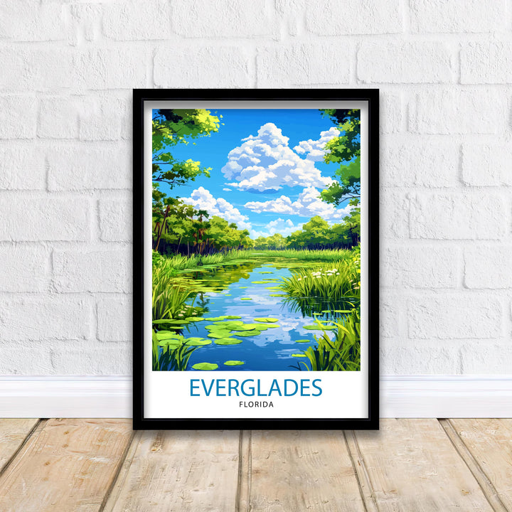 Everglades Florida Travel Poster Everglades National Park Art Scenic Florida Poster Everglades Wildlife Decor Tropical Nature Art