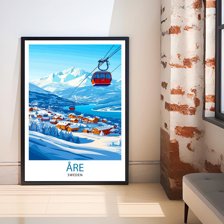Åre & Stockholm Travel Poster – Scenic Swedish Landscape Art & Wall Decor
