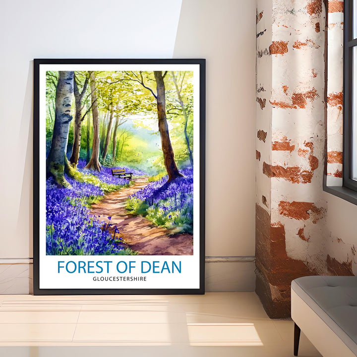 Forest of Dean Travel Poster UK Forest Art Forest of Dean Poster Scenic Woodland Poster British Nature Decor