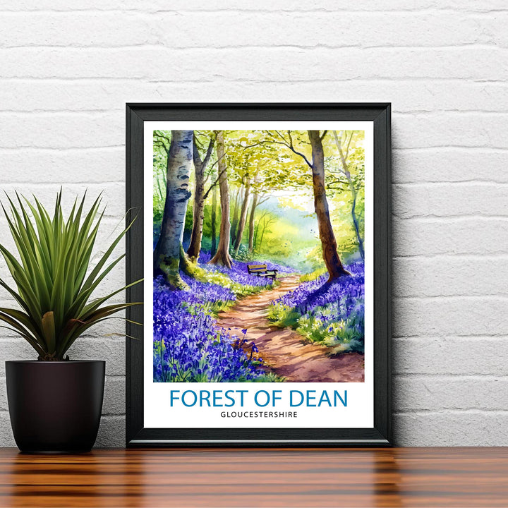 Forest of Dean Travel Poster UK Forest Art Forest of Dean Poster Scenic Woodland Poster British Nature Decor