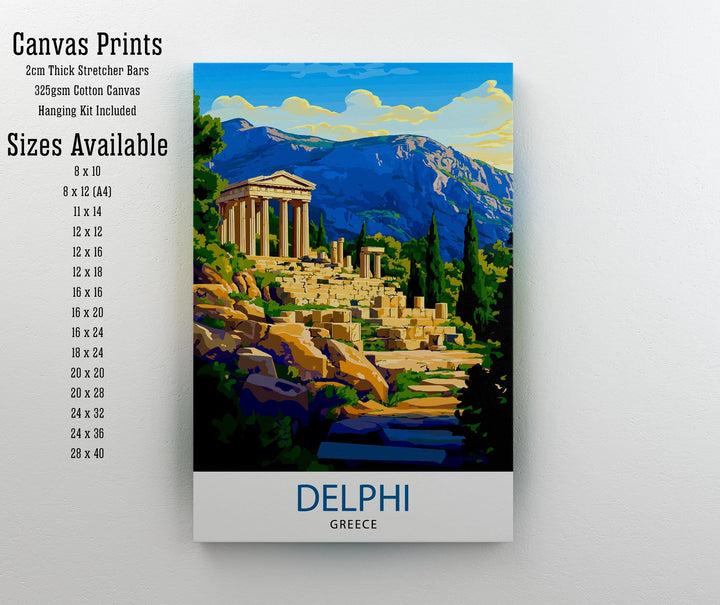 Delphi Greece Travel Poster Wall Art Ancient Ruins Delphi Poster Greek Mythology Art Scenic Views Nature Lover Gift Greek Heritage