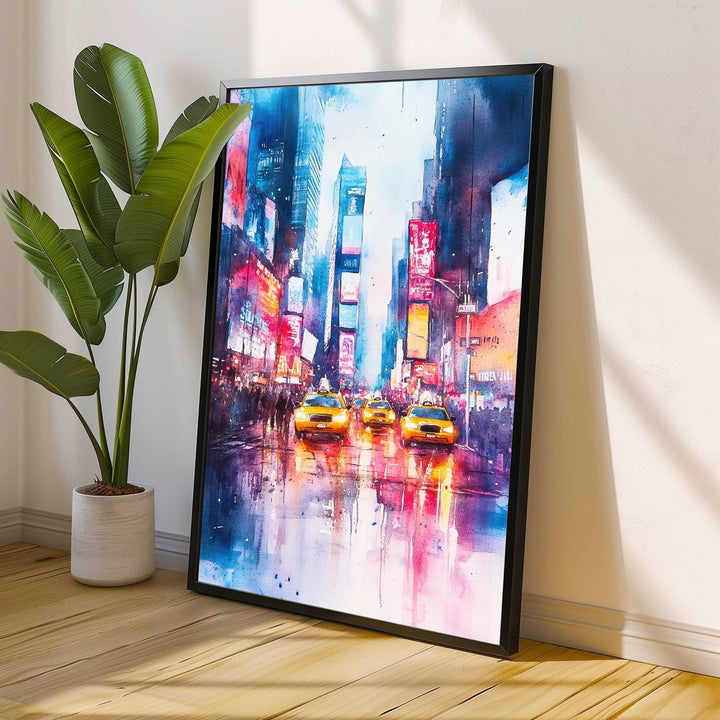 Times Square Watercolor Painting Wall Art Times Square Poster New York City Art Watercolor Art Urban Landscape Nature Lover Gift