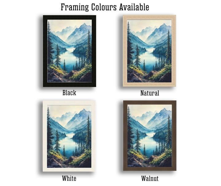 Washington State Watercolor Poster Wall Art Pacific Northwest Art Washington Landscape Watercolour Art Scenic Views Nature Lover Gift