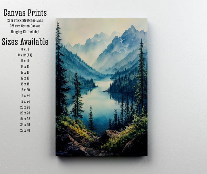 Washington State Watercolor Poster Wall Art Pacific Northwest Art Washington Landscape Watercolour Art Scenic Views Nature Lover Gift