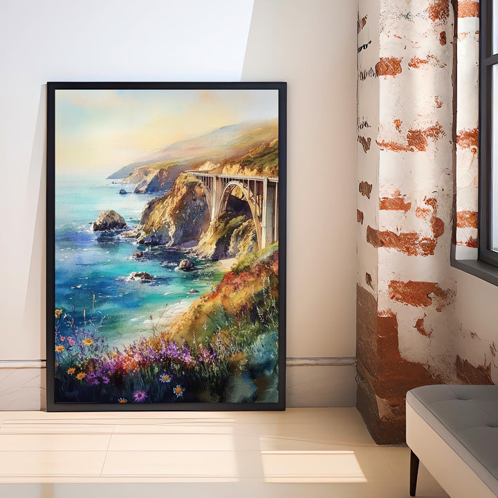 Big Sur California Watercolor Painting Wall Art Big Sur Poster Coastal Art California Landscape Watercolor Art Nature Lover Gift