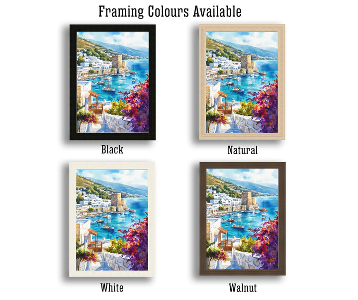 Bodrum Turkey Watercolor Poster Turkish Coast Art Bodrum Poster Scenic Turkish Poster Bodrum Wall Art Mediterranean Travel Decor