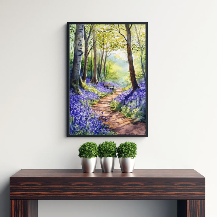 Forest of Dean Watercolour Painting UK Woodland Art Forest of Dean Poster Scenic Forest Art Nature Watercolour Decor