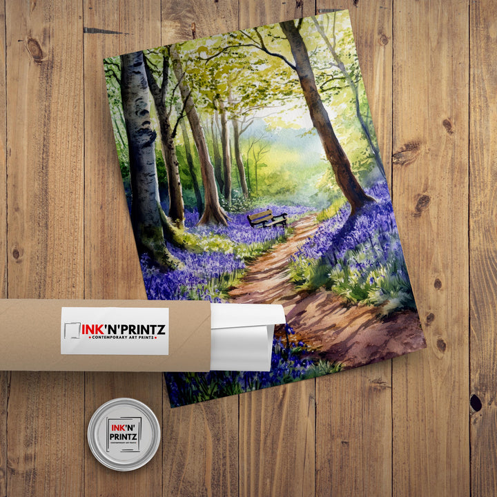 Forest of Dean Watercolour Painting UK Woodland Art Forest of Dean Poster Scenic Forest Art Nature Watercolour Decor