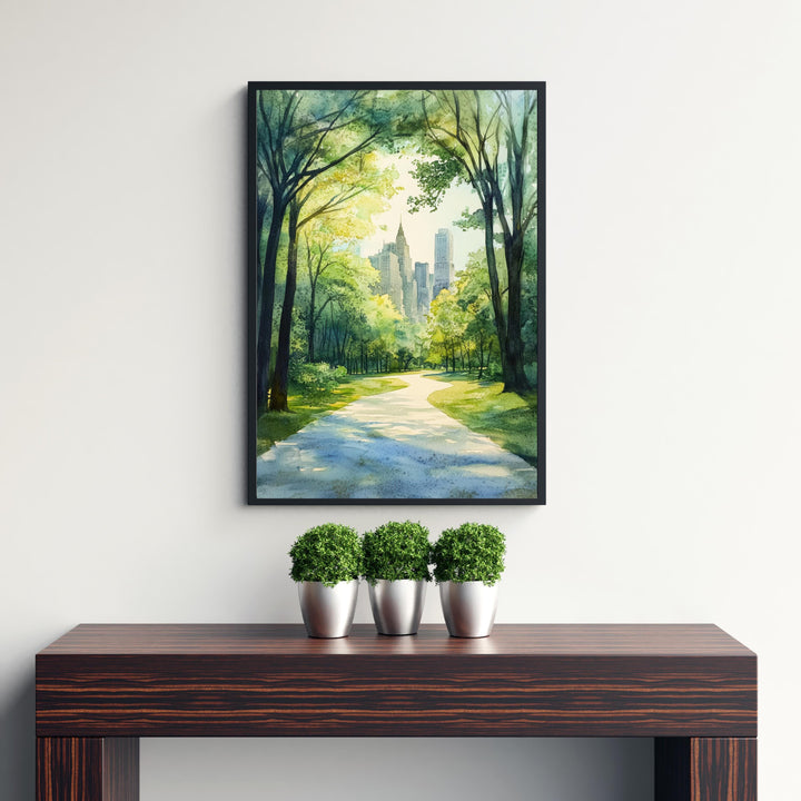 Central Park Watercolor Painting Wall Art Central Park Poster New York City Art Watercolor Art NYC Landscape Nature Lover Gift