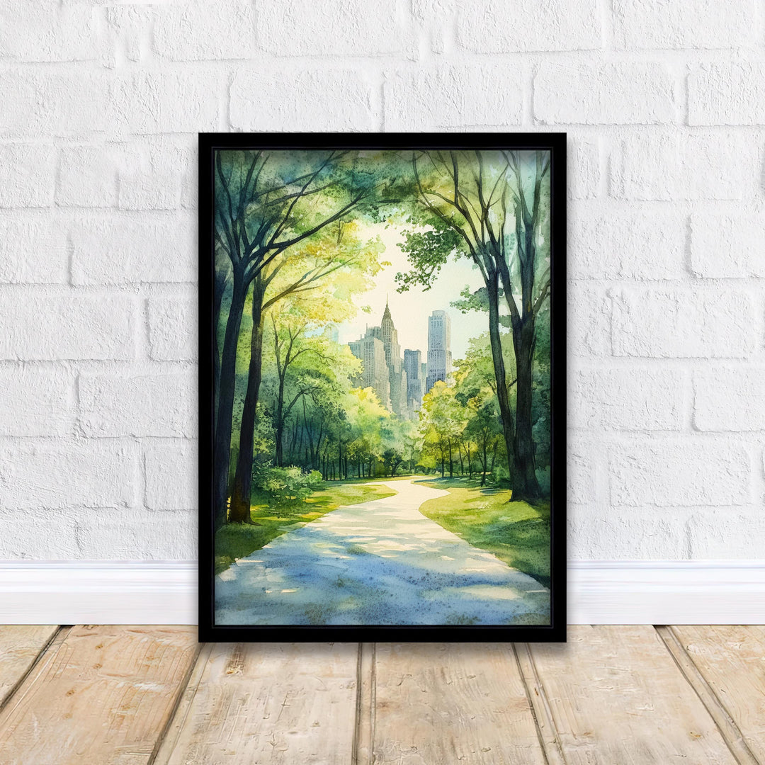 Central Park Watercolor Painting Wall Art Central Park Poster New York City Art Watercolor Art NYC Landscape Nature Lover Gift
