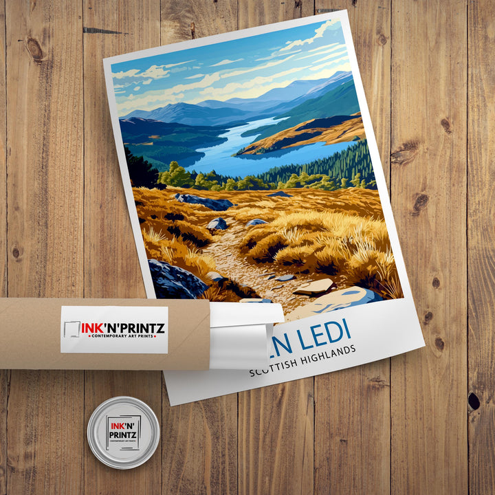 Ben Ledi Scotland Watercolor Painting Wall Art Ben Ledi Poster Scottish Highlands Art Nature Lover Gift Mountain Landscape Art