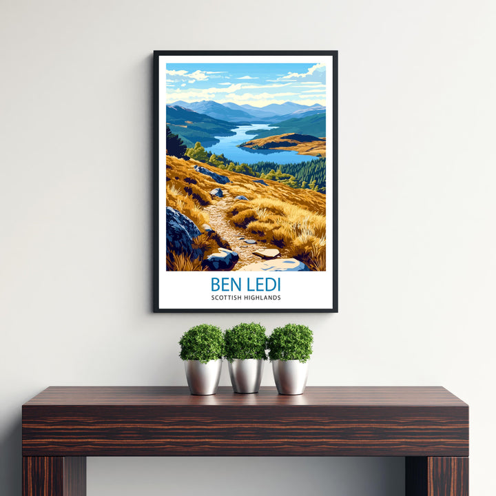 Ben Ledi Scotland Watercolor Painting Wall Art Ben Ledi Poster Scottish Highlands Art Nature Lover Gift Mountain Landscape Art