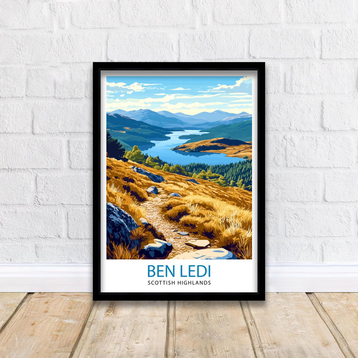 Ben Ledi Scotland Watercolor Painting Wall Art Ben Ledi Poster Scottish Highlands Art Nature Lover Gift Mountain Landscape Art