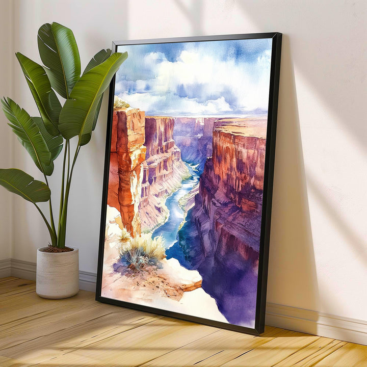 Grand Canyon Watercolor Painting Canyon Landscape Art Grand Canyon Poster Scenic Watercolor Nature Art Desert Decor