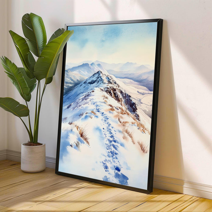 Cat Bells Watercolor Painting, Lake District Art, Cat Bells Mountain Poster, Watercolor Landscape, Nature Wall Art, UK Travel Decor