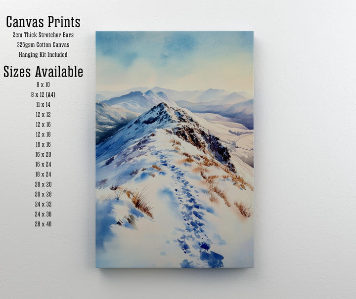 Cat Bells Watercolor Painting, Lake District Art, Cat Bells Mountain Poster, Watercolor Landscape, Nature Wall Art, UK Travel Decor