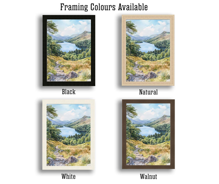 Coniston Water Lake District Watercolor Painting, Lake District Landscape Art, Coniston Water Poster, UK Nature Art, Watercolor Lake Painting