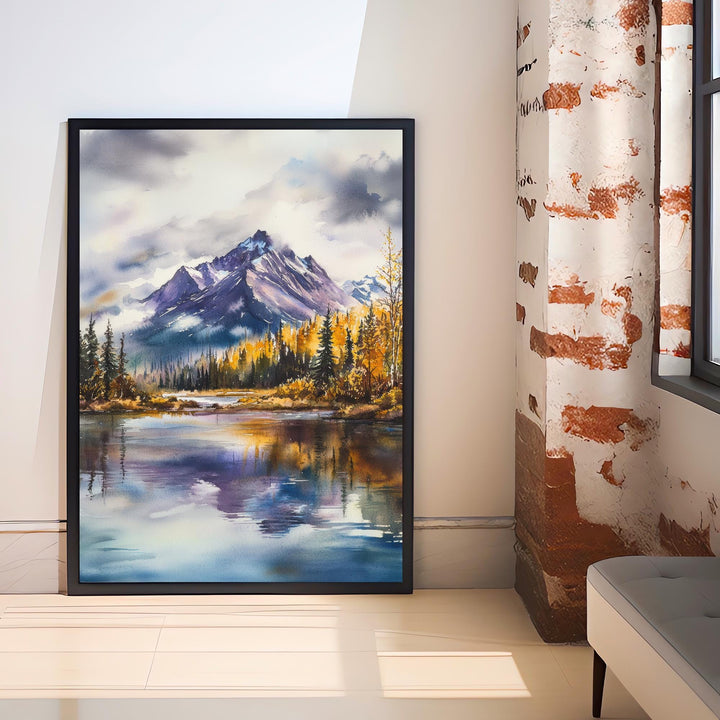 Alaska Watercolor Poster Alaskan Landscape Art Alaska Nature Poster Watercolor Mountain Art Scenic Alaska Decor