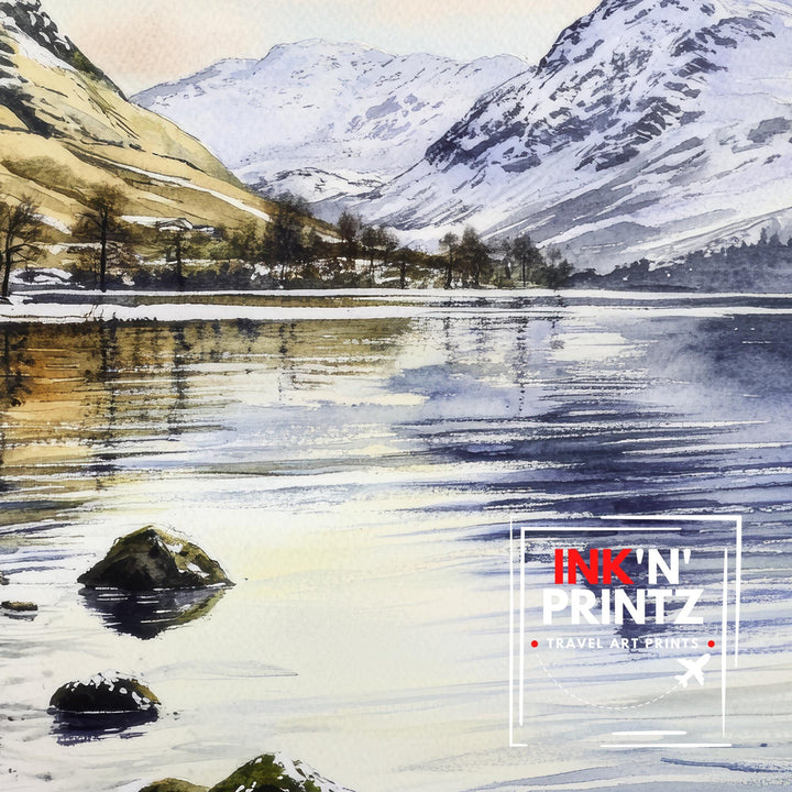 Ullswater Lake District Watercolor Painting Lake District Art Watercolor Landscape Ullswater Poster Scenic Lake Art UK Nature Art