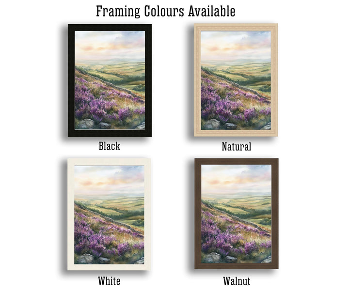 Peak District Watercolor Painting UK Landscape Art Watercolor Hills Peak District Poster Nature