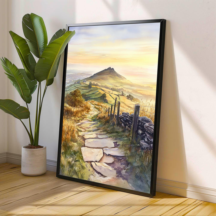 Peak District Watercolor Painting UK Landscape Art Watercolor Hills Peak District Poster Nature