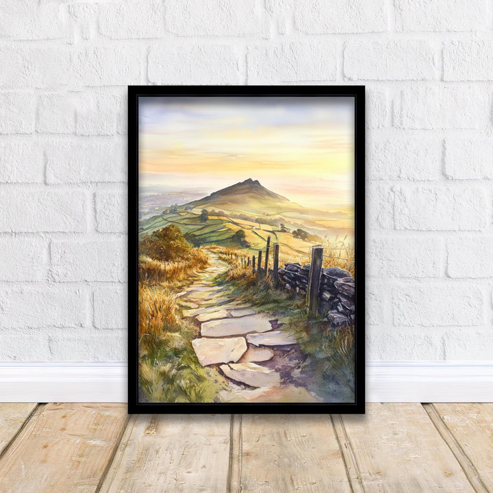 Peak District Watercolor Painting UK Landscape Art Watercolor Hills Peak District Poster Nature