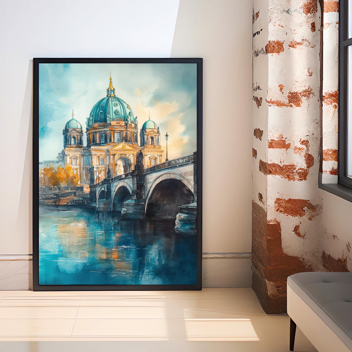 Berlin Watercolor Painting Berlin City Art Watercolor Landscape Berlin Poster German City Art Urban