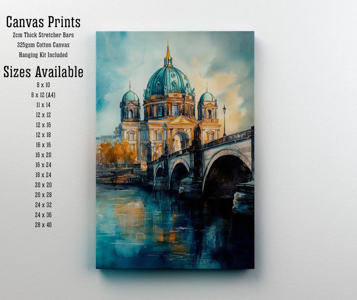 Berlin Watercolor Painting Berlin City Art Watercolor Landscape Berlin Poster German City Art Urban