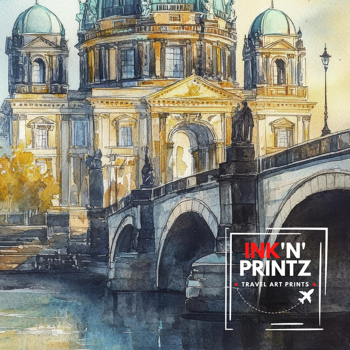 Berlin Watercolor Painting Berlin City Art Watercolor Landscape Berlin Poster German City Art Urban