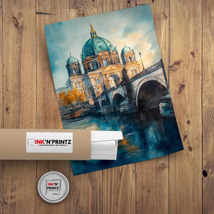 Berlin Watercolor Painting Berlin City Art Watercolor Landscape Berlin Poster German City Art Urban