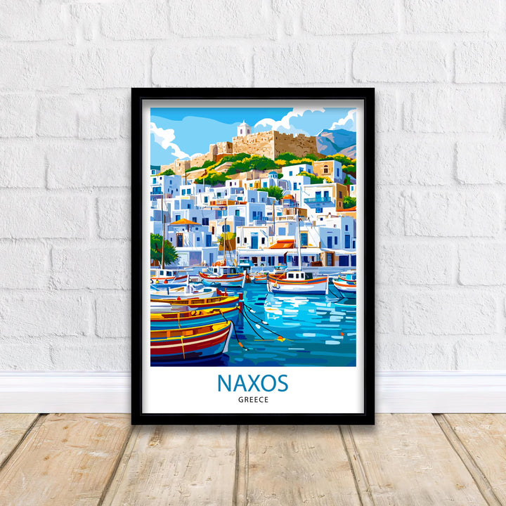 Naxos Travel Poster Greek Island Art Naxos Poster Greece Travel Decor Greek Islands Poster Scenic Naxos Art