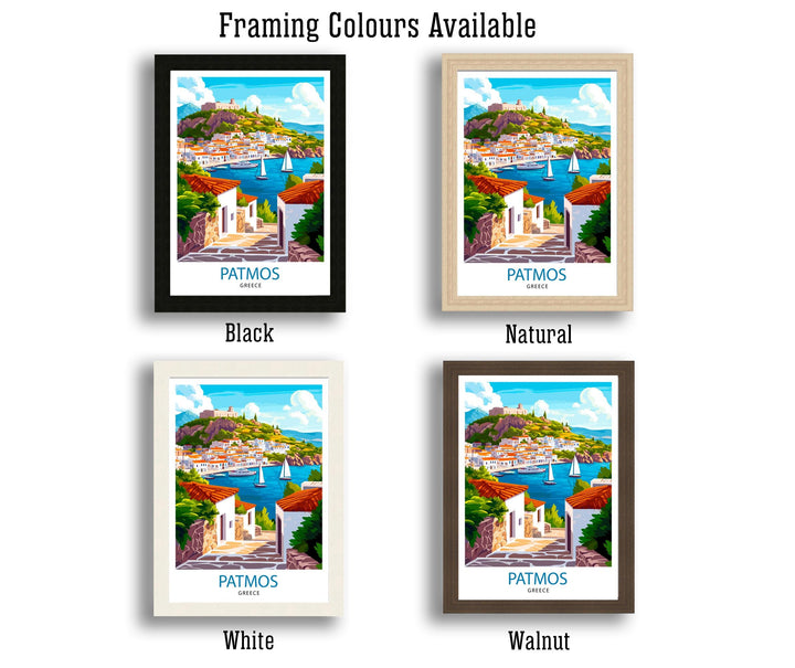 Patmos Greece Travel Poster Greek Island Art Patmos Poster Greece Travel Decor Scenic Patmos Art Aegean Island Poster