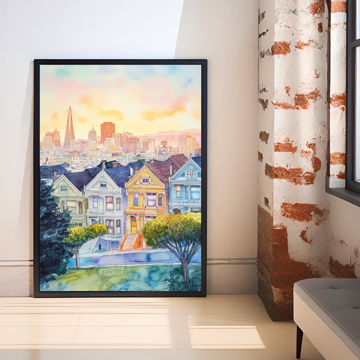 San Francisco Watercolor Painting Art San Francisco Poster Watercolor Cityscape Scenic SF Decor