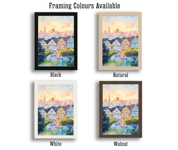 San Francisco Watercolor Painting Art San Francisco Poster Watercolor Cityscape Scenic SF Decor