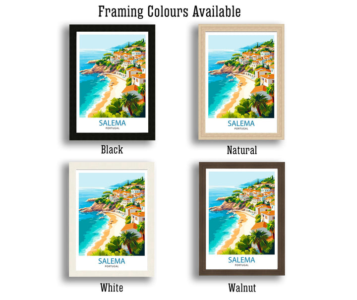 Salema Portugal Travel Poster Portuguese Coastal Art Salem Poster Scenic Portugal Poster Portugal Village Decor
