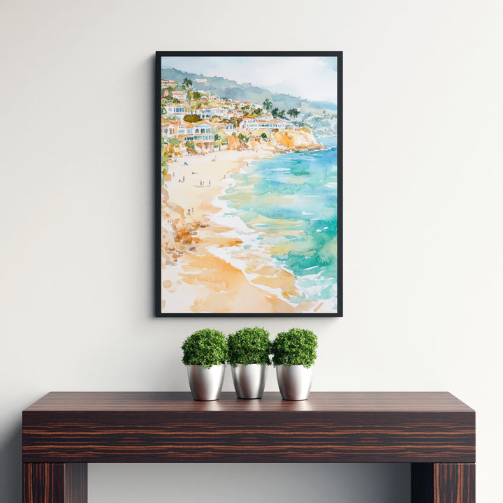 Laguna Beach Watercolor Painting California Coastal Art Laguna Beach Poster Watercolor Seascape Beach Art Scenic Laguna Beach Decor