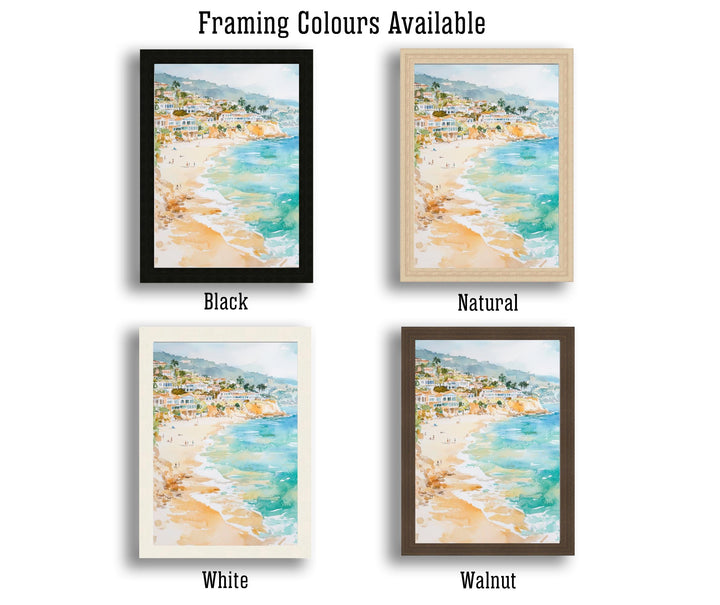Laguna Beach Watercolor Painting California Coastal Art Laguna Beach Poster Watercolor Seascape Beach Art Scenic Laguna Beach Decor