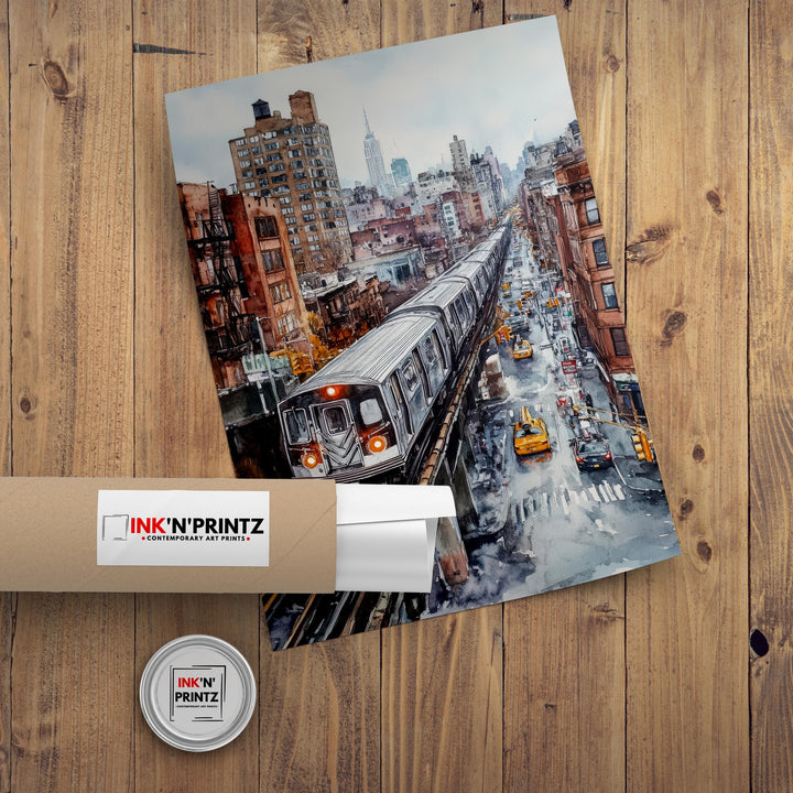 The Bronx Watercolor Painting NYC City Art Bronx Poster Watercolor Urban Landscape The Bronx