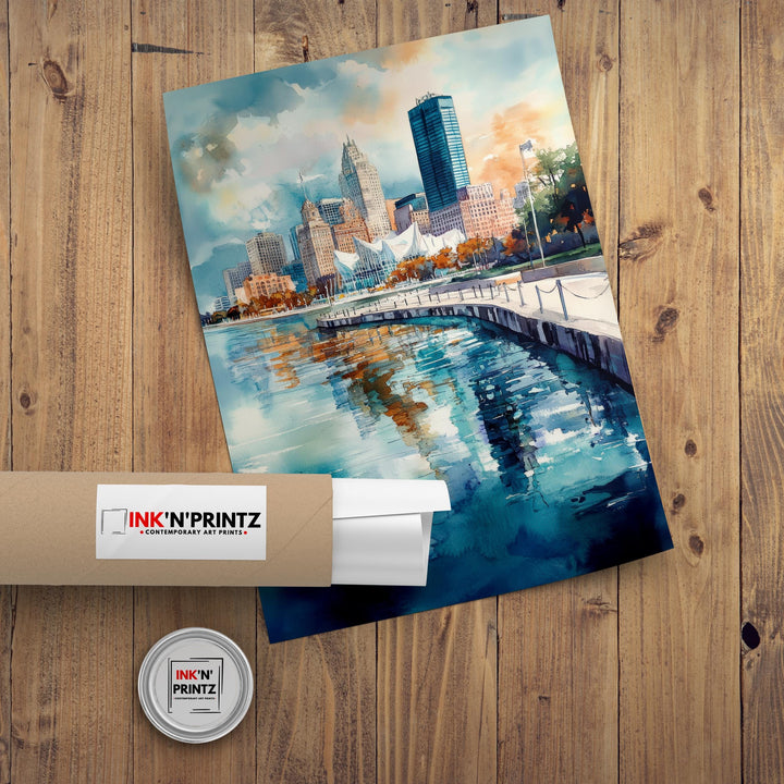 Wisconsin Watercolor Painting Wisconsin Landscape Art Watercolor Nature Poster Scenic Wisconsin Art Rural Wisconsin Decor