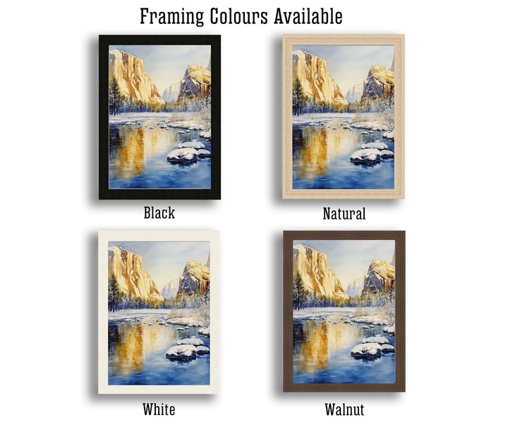 Yosemite National Park Watercolor Painting Yosemite Landscape Art Yosemite Falls Poster Watercolor Nature Art Scenic National Park Decor