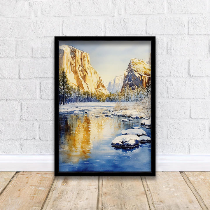 Yosemite National Park Watercolor Painting Yosemite Landscape Art Yosemite Falls Poster Watercolor Nature Art Scenic National Park Decor