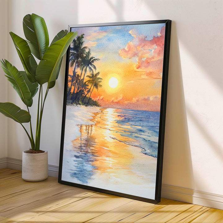 Key West Florida Watercolor Painting Key West Beach Art Florida Poster Watercolor Seascape Tropical Art Key West Decor