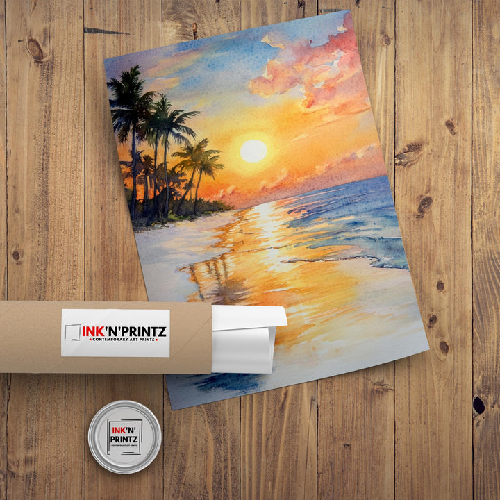 Key West Florida Watercolor Painting Key West Beach Art Florida Poster Watercolor Seascape Tropical Art Key West Decor