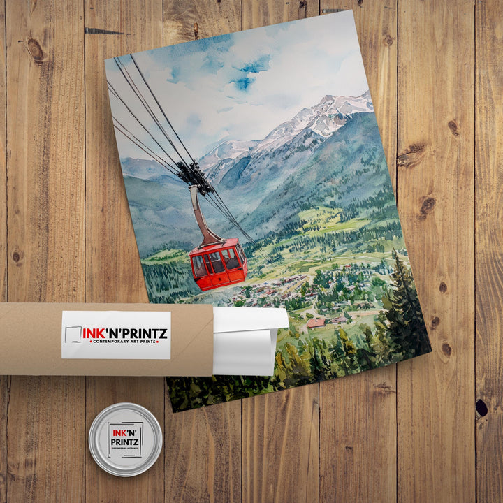 Estes Park Watercolor Painting Colorado Landscape Art Estes Park Poster Scenic Mountain Watercolor Nature Art