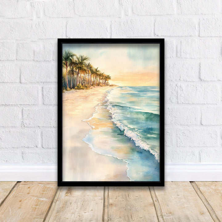 Marco Island Watercolor Painting Florida Beach Art Marco Island Poster Watercolor Seascape Tropical Art Scenic Marco Island Decor