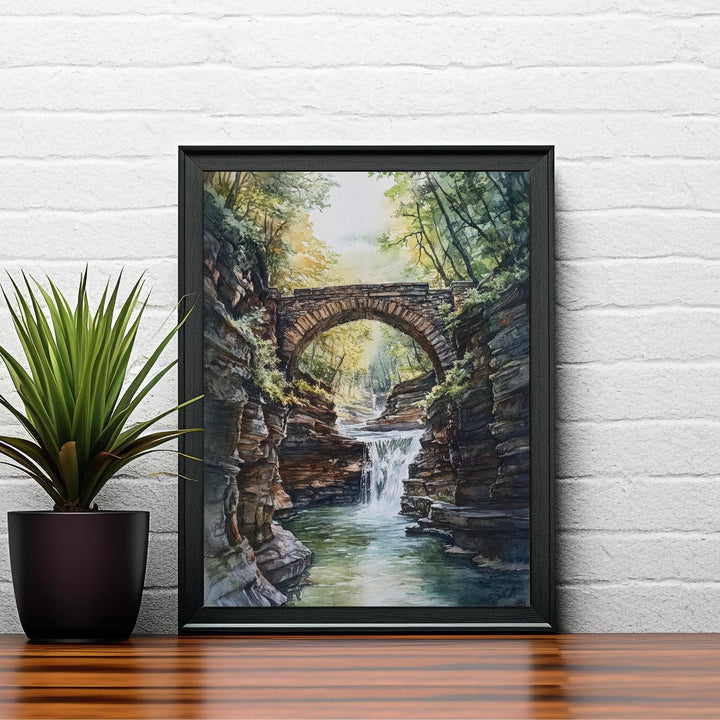 Finger Lakes Watercolor Painting New York Landscape Art Finger Lakes Poster Watercolor Nature Art Scenic Finger Lakes Decor