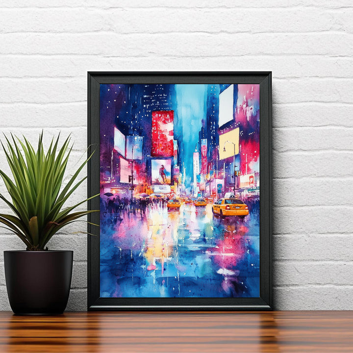 Broadway NY Watercolor Painting New York City Art Broadway Poster Watercolor Cityscape Scenic Broadway